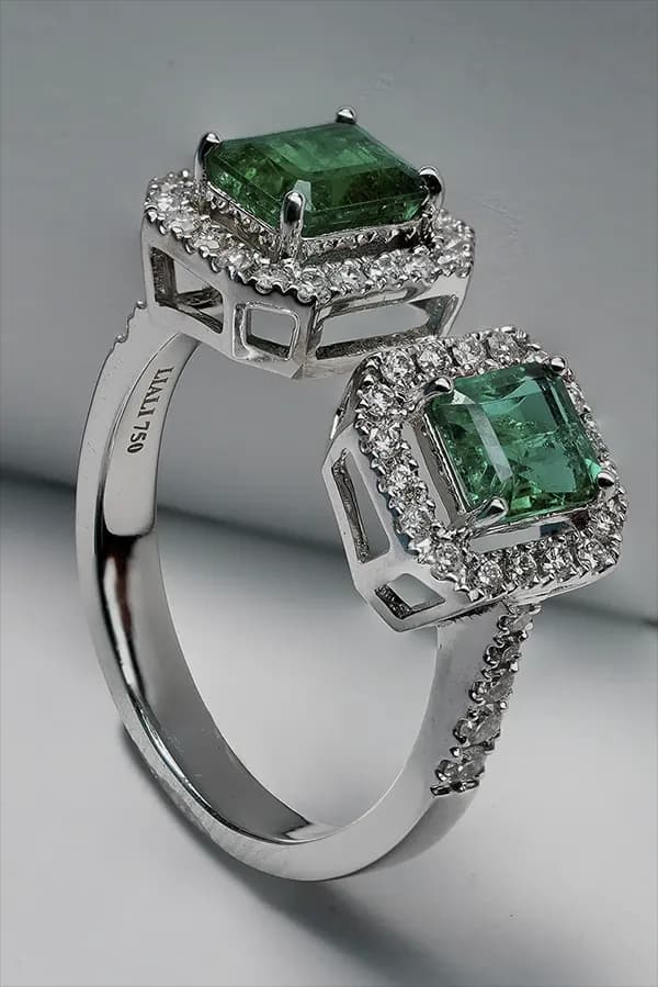 Jewelry product photograph before professional retouching