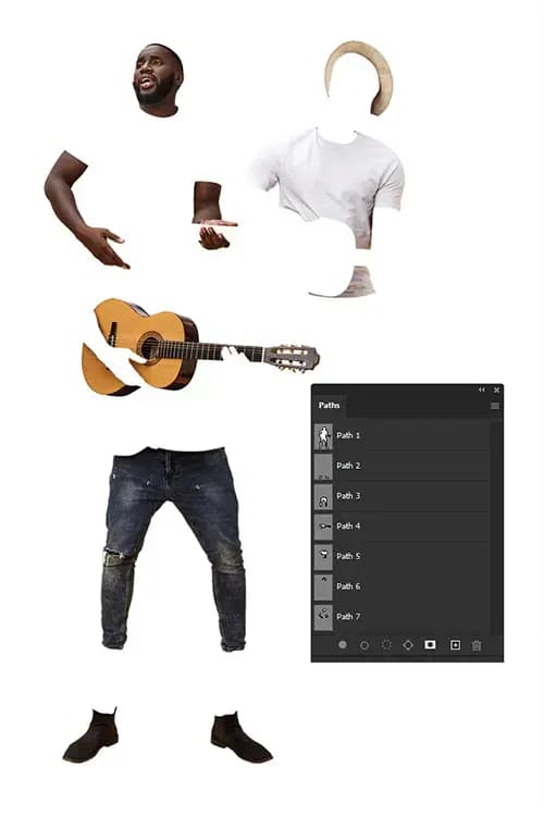 Product after multiple clipping-path editing