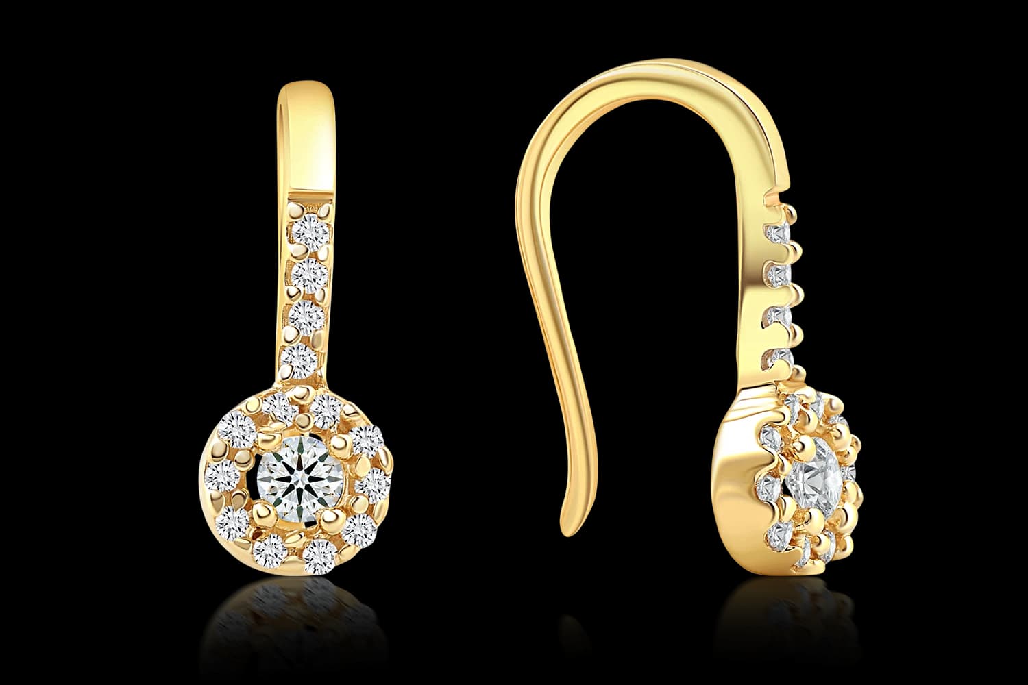 Before and after comparison of professional jewellery retouching — edited result